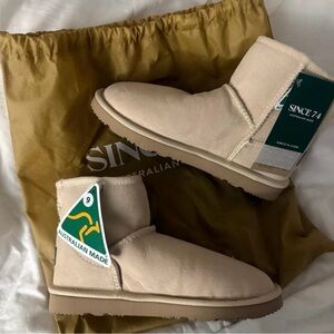 Australian Made Cream Ankle Boots